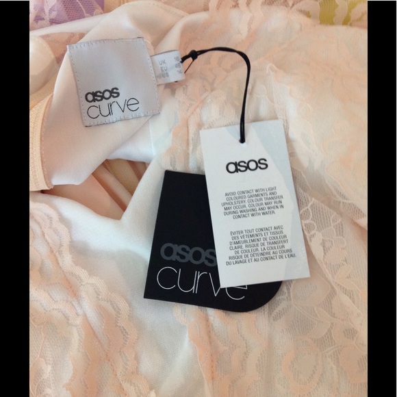 Asos Curve Scalloped Lace Dress Wedding NWT Sz 14 - Picture 8 of 8